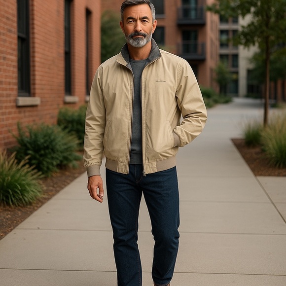 Vintage L.L. Bean Men's Tan Jacket Outdoor Workwear Fleece Lining Size XL - Picture 2 of 12